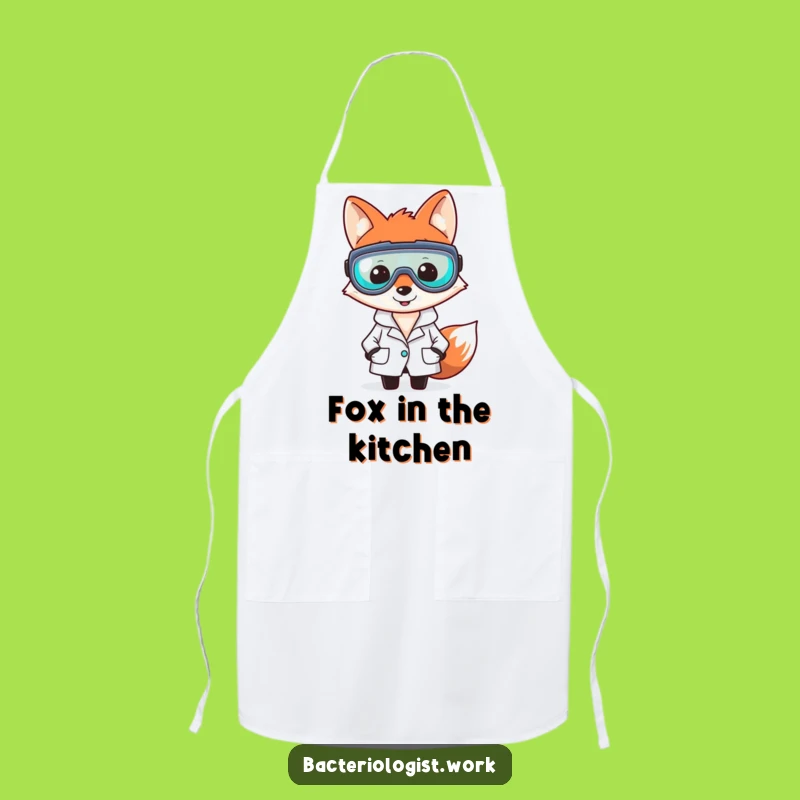 Funny Fox Bacteriologist Apron, Smart Chef Gear, Humorous Gift
