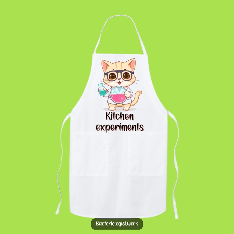 Funny Cat Bacteriologist Apron, Precise Chef Gear, Humorous Gift