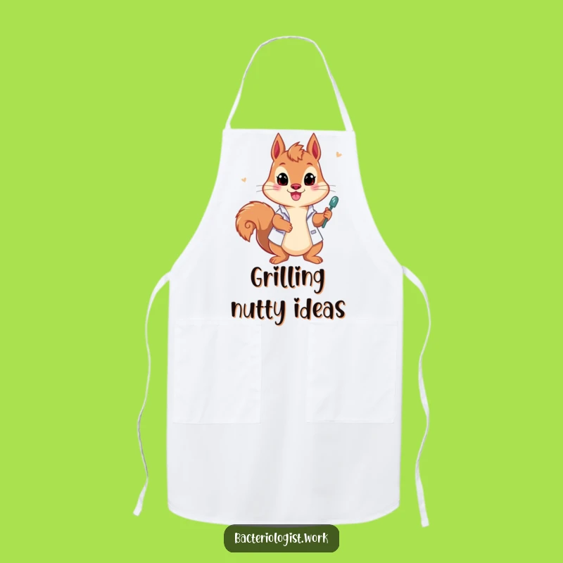 Funny Squirrel Bacteriologist Apron, Active Chef Gear, Humorous Gift