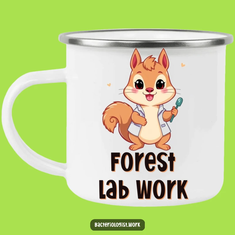 Funny Squirrel Bacteriologist Camping Mug, Outdoor Scientist Gear, Great Gift
