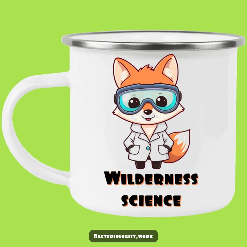 Funny Fox Bacteriologist Camping Mug, Clever Outdoor Gear, Great Gift