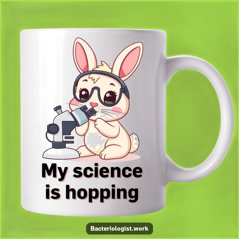 Funny Rabbit Bacteriologist Mug, Perfect Scientist Gift for Lab Enthusiasts