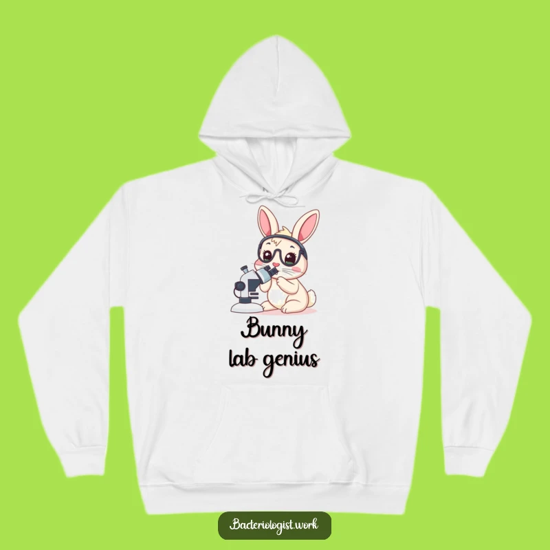 Cozy Funny Rabbit Bacteriologist Hoodie, Warm Scientist Gift for Cold Labs