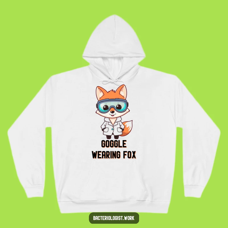 Cozy Funny Fox Bacteriologist Hoodie, Warm Scientist Gift for Clever Minds