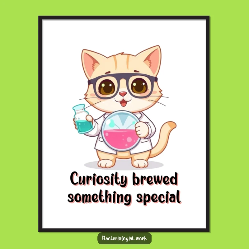 Free Printable Cat Scientist Wall Art - Curious & Funny Downloadable Decor
