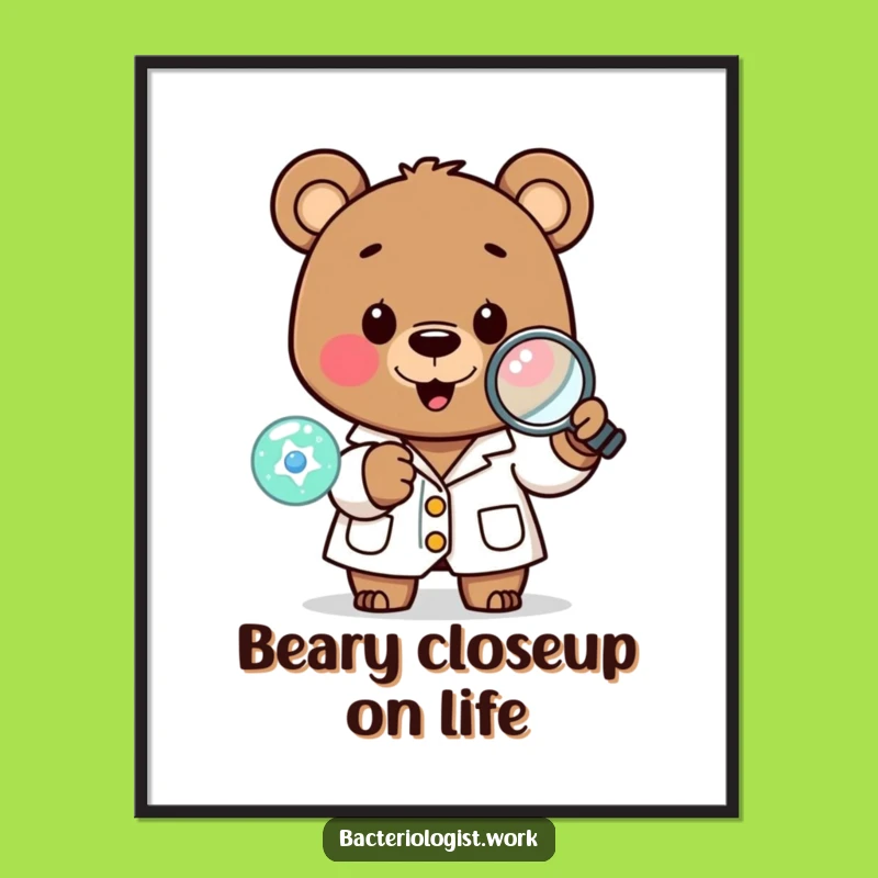 Funny Free Printable Wall Art: Big Bear Scientist Lab Art, Downloadable Home Decor Gift