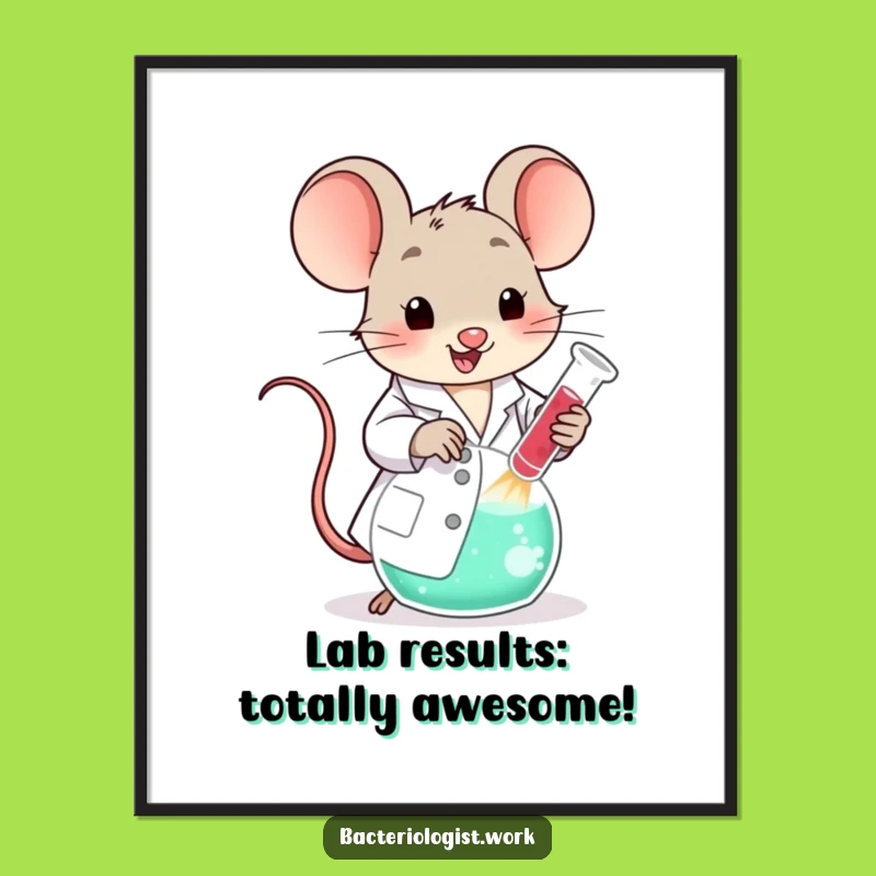 Funny Free Printable Wall Art: Mad Scientist Mouse Lab Art, Downloadable Home Decor Gift