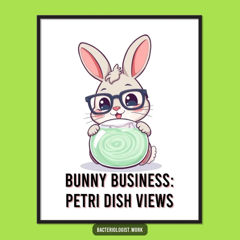 Funny Free Printable Wall Art: Smart Bunny Scientist Lab Art, Downloadable Home Decor Gift