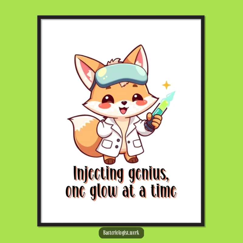 Funny Free Printable Wall Art: Sly Fox Scientist Lab Art, Downloadable Home Decor Gift