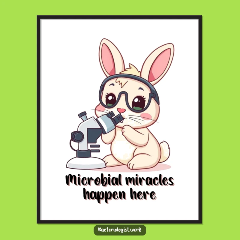 Free Printable Funny Rabbit Scientist Wall Art - Hilarious Downloadable Poster for Decor