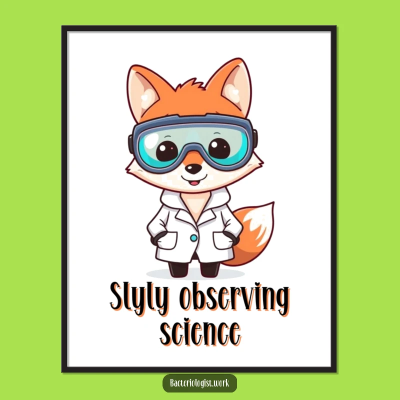 Free Printable Fox Scientist Wall Art - Clever & Funny Downloadable Decor