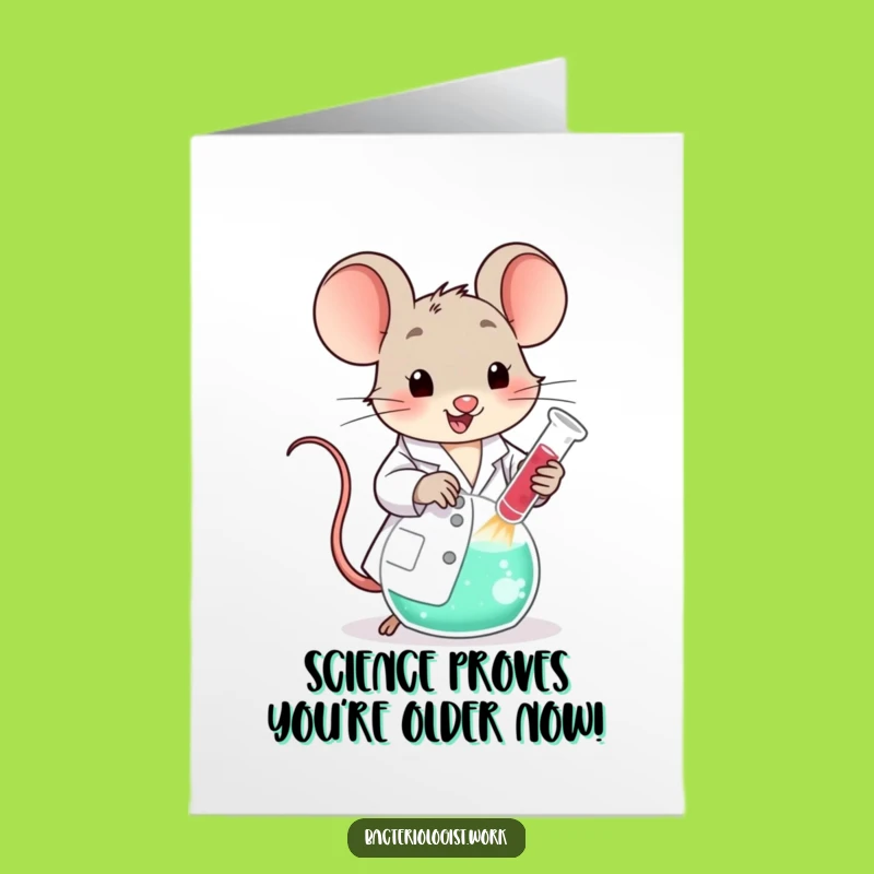 Free Printable Birthday Card: Funny Lab Mouse Mad Scientist, Perfect DIY Downloadable Gift