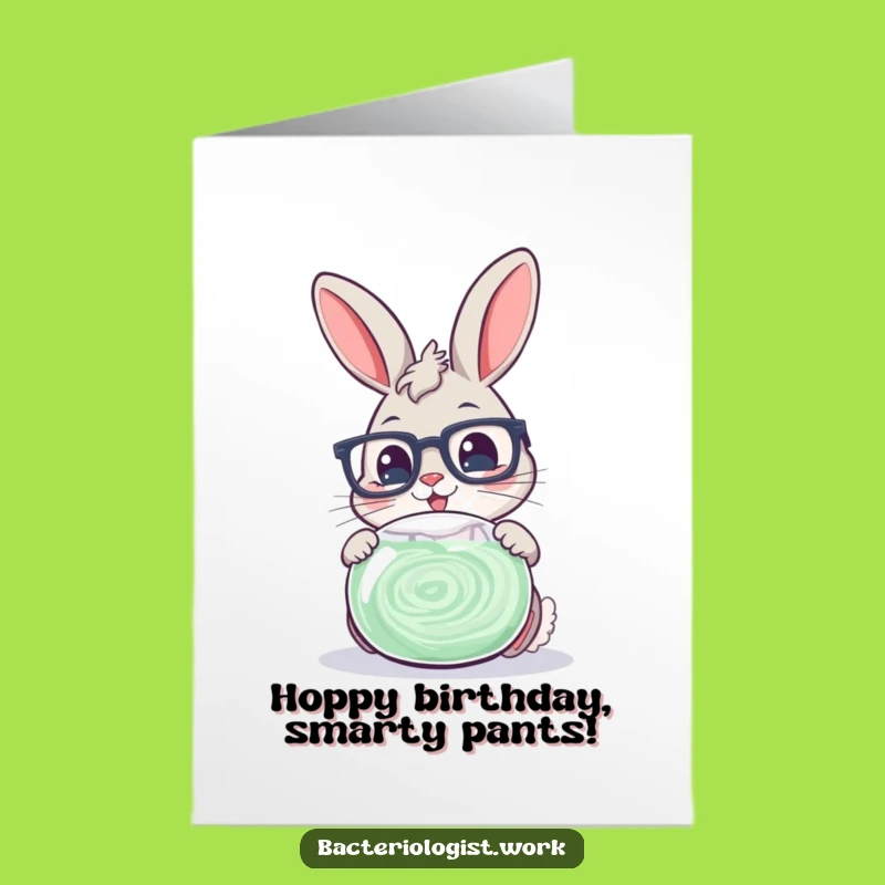 Free Printable Birthday Card: Funny Bunny Scientist, Perfect DIY Downloadable Gift