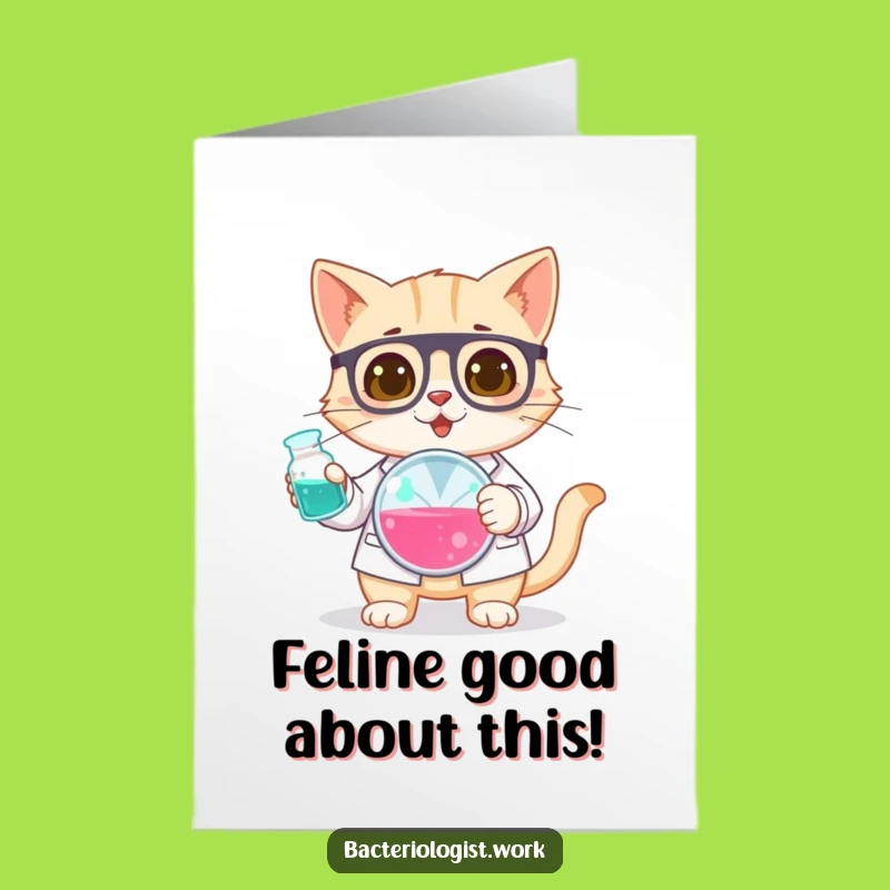 Free Printable Cat Scientist Congrats Card - Curious & Funny Downloadable Greeting