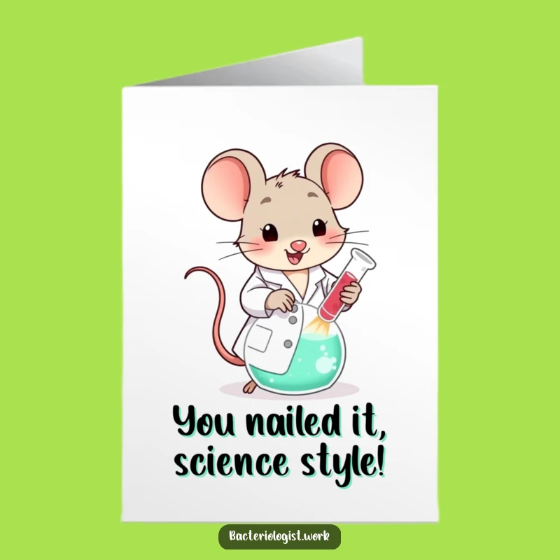Free Printable Congrats Card: Funny Lab Mouse Success, Your DIY Downloadable Gift