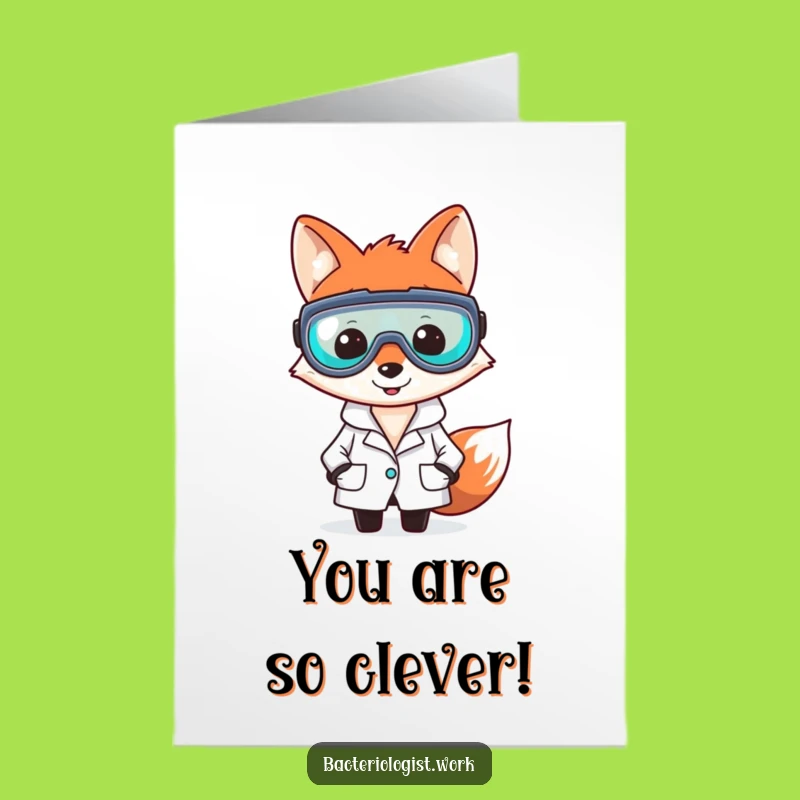 Free Printable Fox Scientist Congrats Card - Clever & Funny Downloadable Greeting