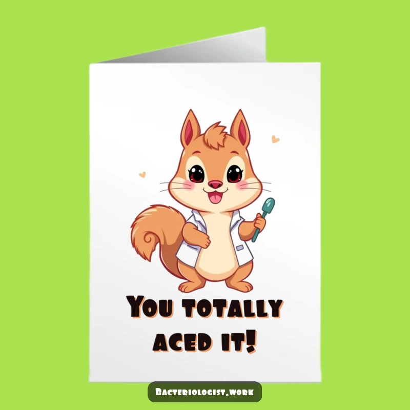 Free Printable Squirrel Scientist Congrats Card - Playful & Funny Downloadable Greeting