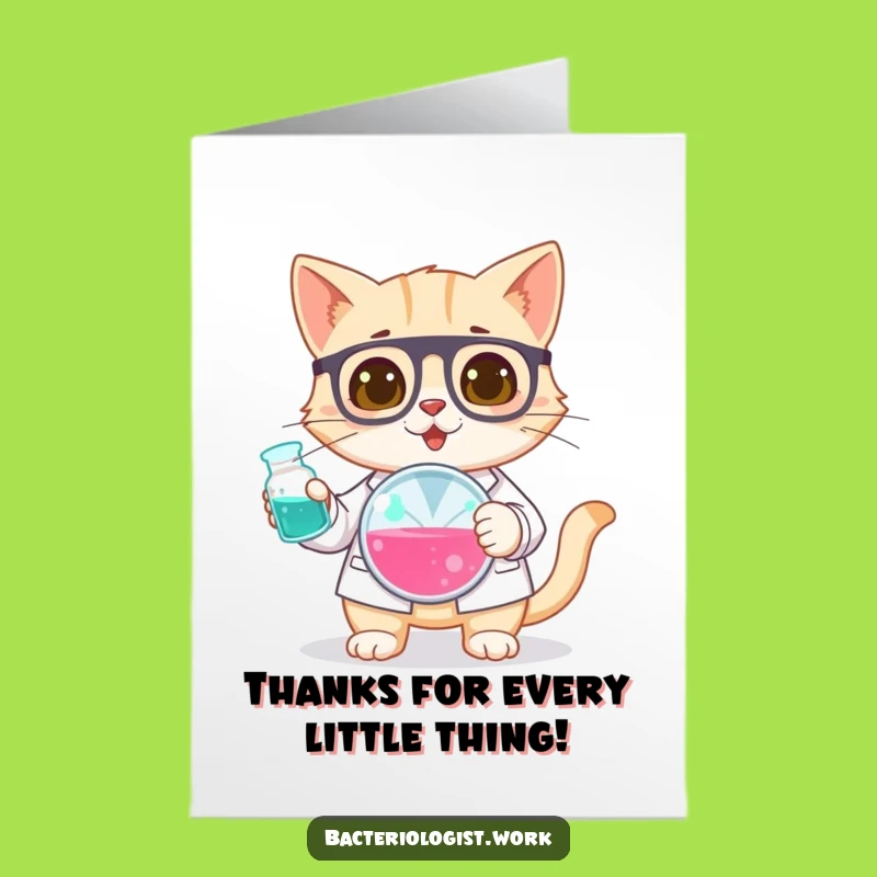 Free Printable Cat Scientist Thank You Card - Curious & Funny Downloadable Note