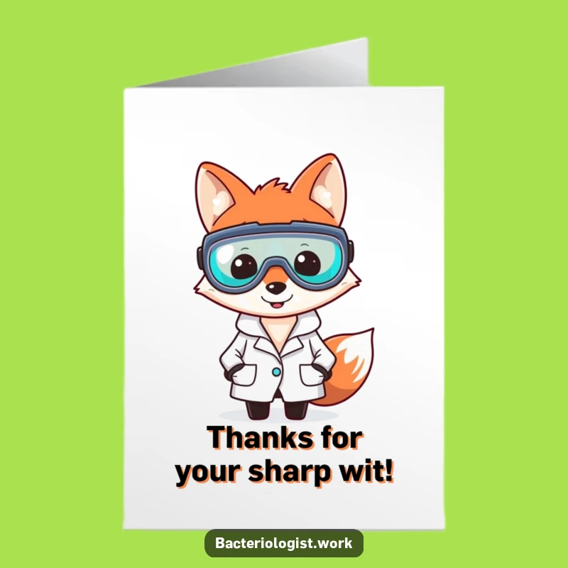Free Printable Fox Scientist Thank You Card - Clever & Funny Downloadable Note