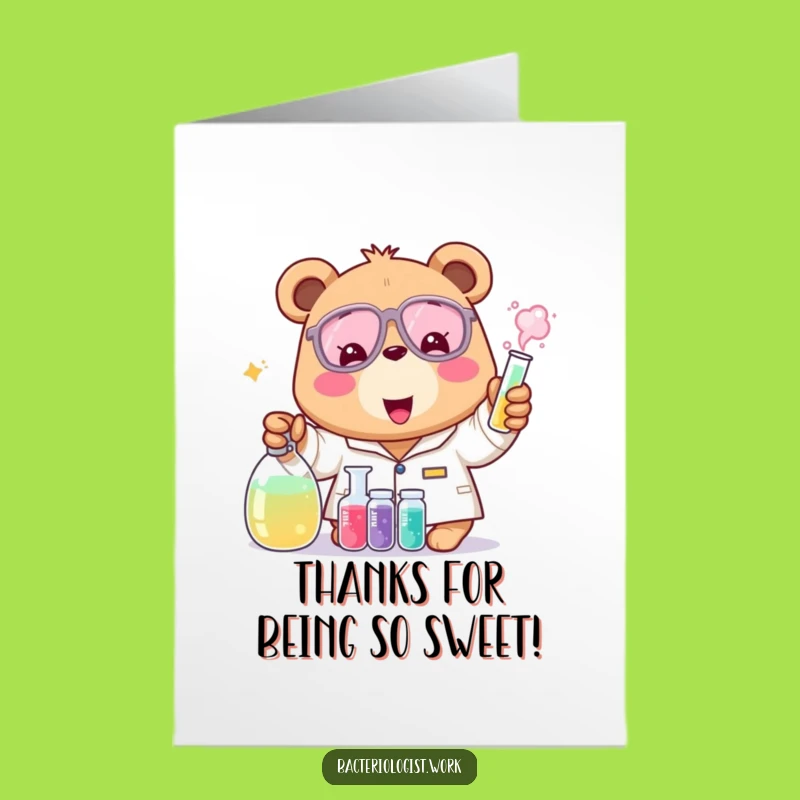 Free Printable Bear Scientist Thank You Card - Cheerful Downloadable Note