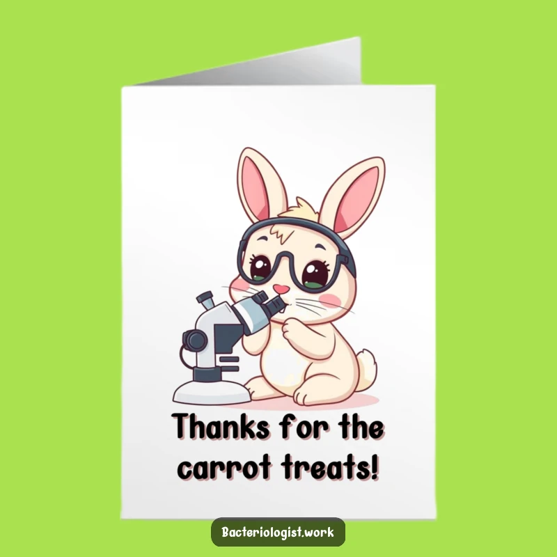 Free Printable Rabbit Scientist Thank You Card - Humorous Downloadable Note of Gratitude