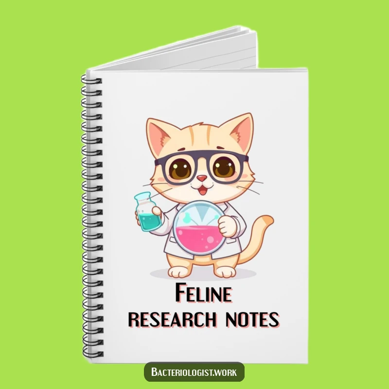 Funny Cat Bacteriologist Notebook, Curious Scientist Journal, Gift for Notes