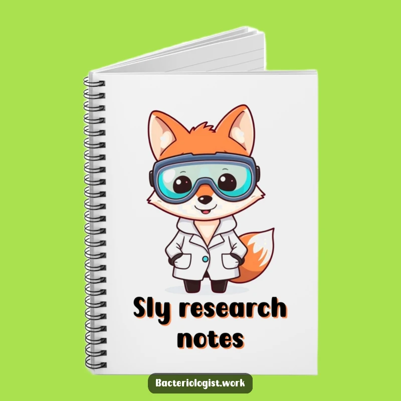 Funny Fox Bacteriologist Notebook, Clever Scientist Journal, Gift for Notes