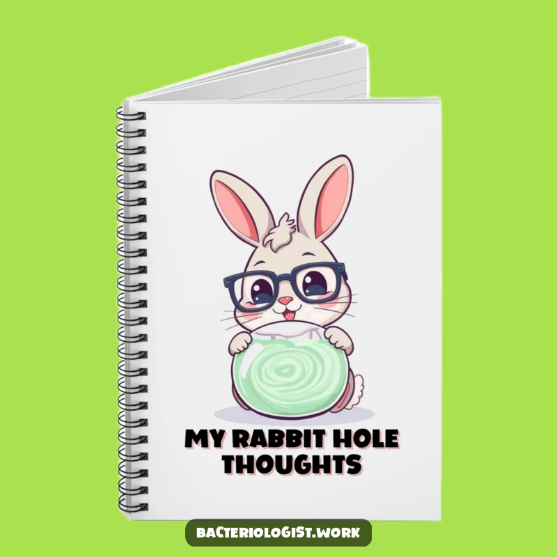 Funny Scientist Bunny Notebook: Cute Glasses-Wearing Character Examining Petri Dish, Journal Funny Gift