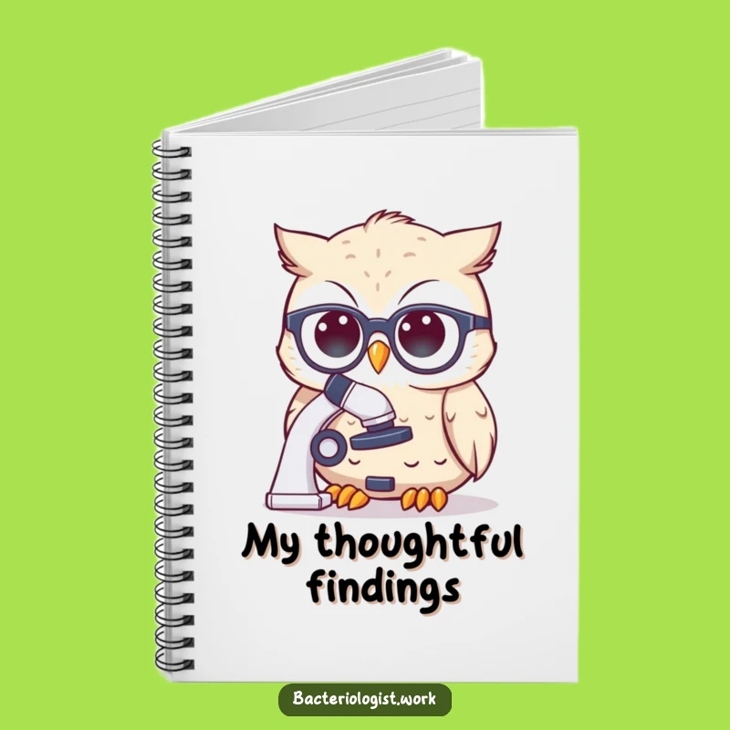 Funny Scientist Owl Notebook: Cozy Spectacles Character Peering at Microscope, Journal Funny Gift