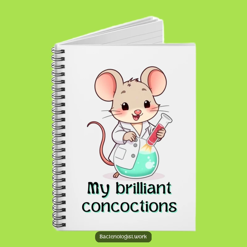 Funny Scientist Mouse Notebook: Cute Lab Coat Character Stirring Bubbling Beaker, Journal Funny Gift