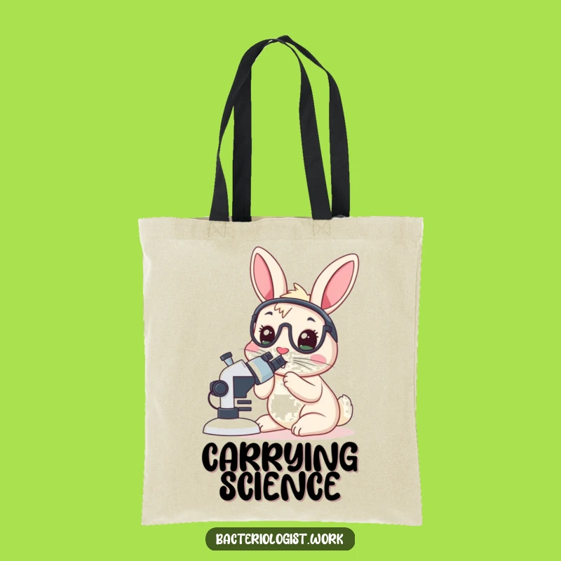 Funny Rabbit Bacteriologist Tote Bag, Chic Scientist Carry-all, Great Gift