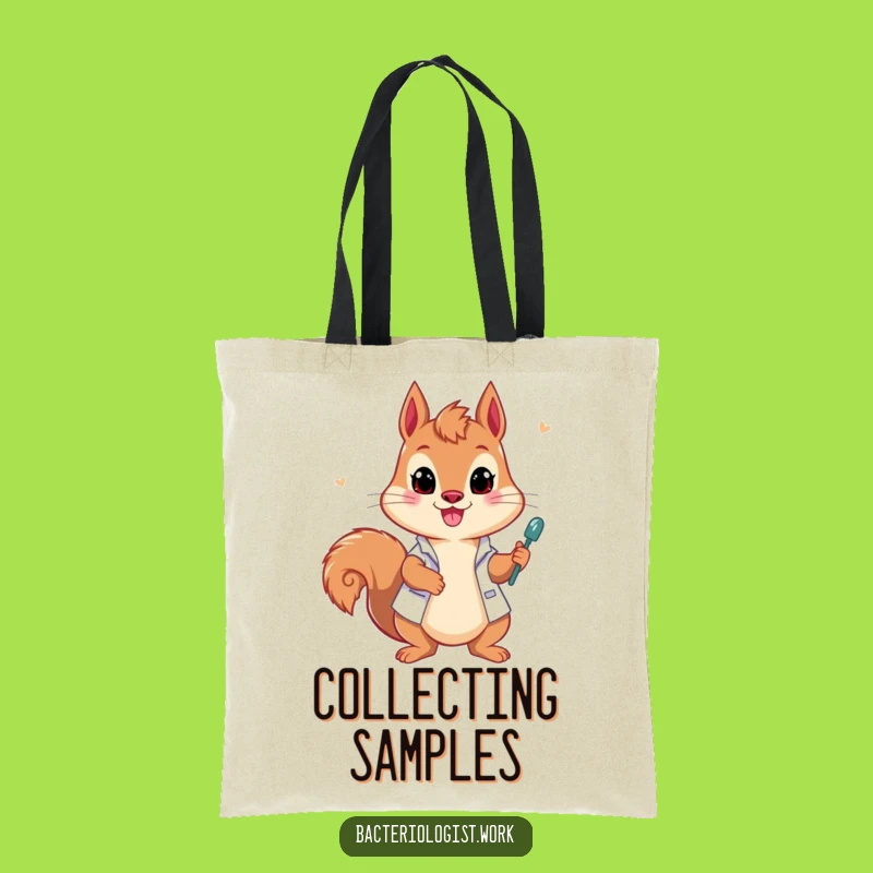 Funny Squirrel Bacteriologist Tote Bag, Energetic Scientist Carry-all, Great Gift